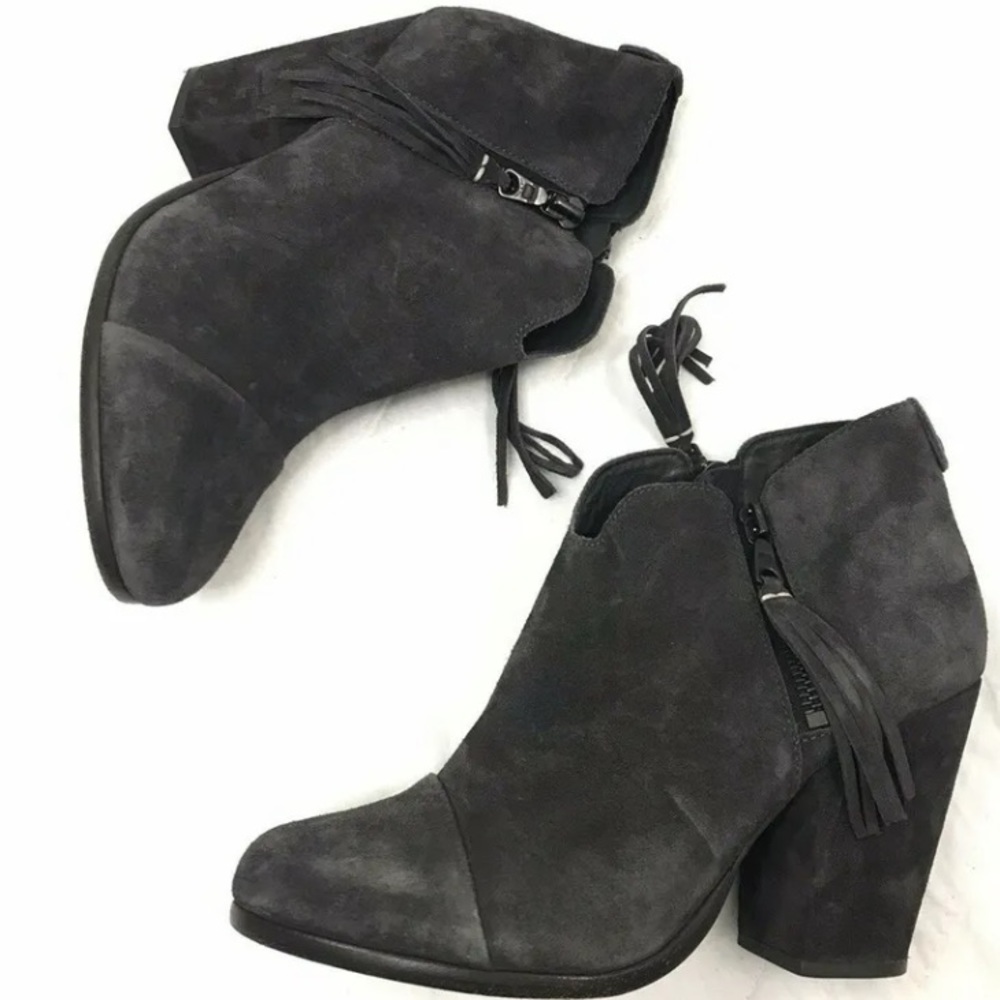 Rag & Bone Margot Fringe Cap Toe Suede Ankle Boot